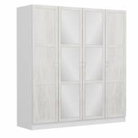 Kalesland 3841 garderobeskab med spejl 180x210cm hvid melamin