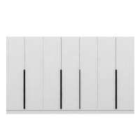 Plus 7788 garderobeskab 315x210cm med 7 låger hvid melamin