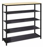 Taliro skoreol med 4 hylder natur og sort metal