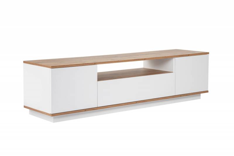 Nordvärk Veramont TV-bord 180x44,5cm hvid og fyrretræ melamin