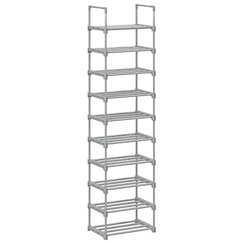 Songmics skohylde 30x174cm med 10 hylder i grå stål