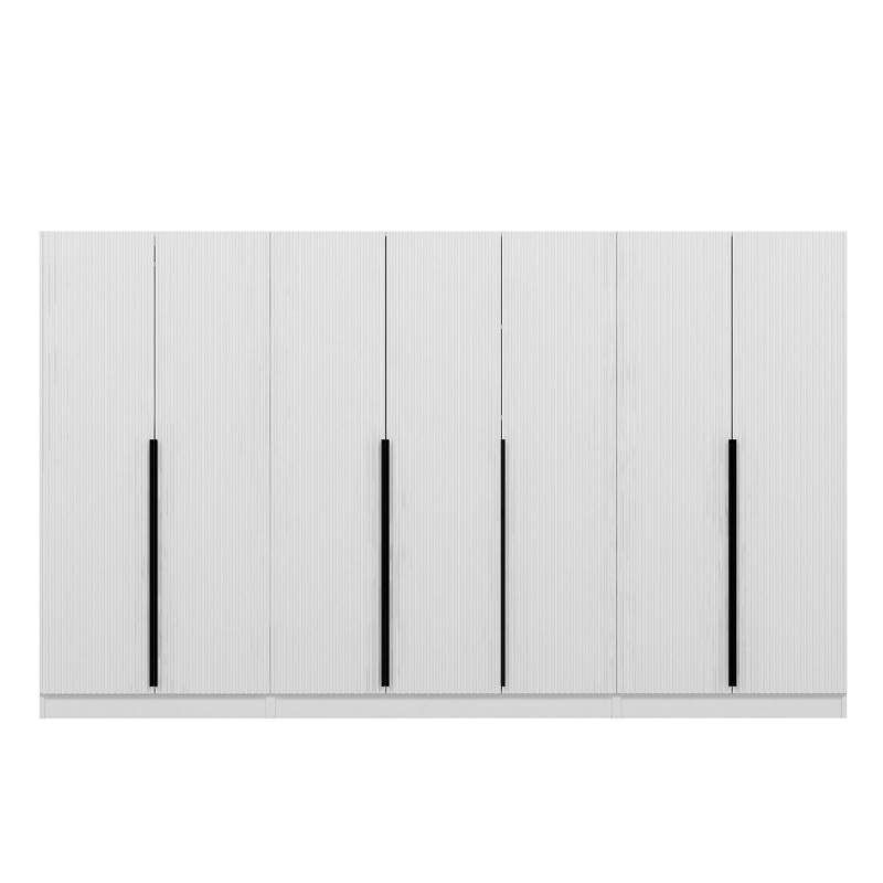 Plus 7788 garderobeskab 315x210cm med 7 låger hvid melamin