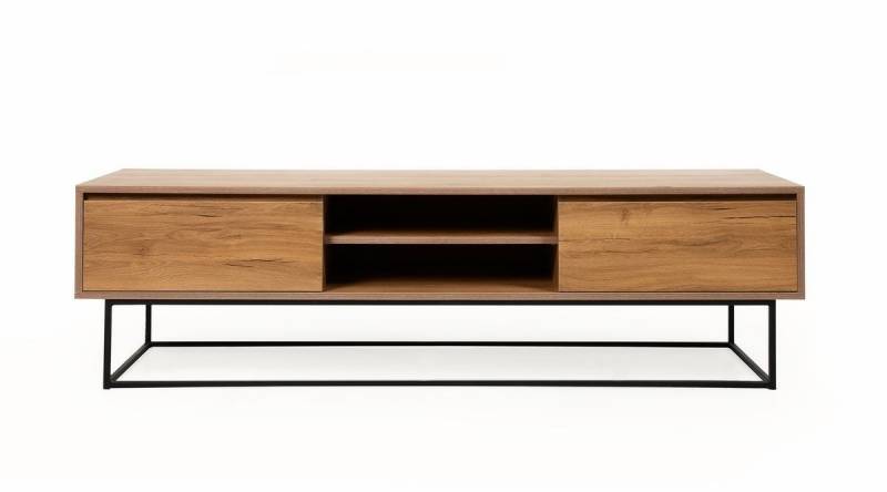 Nordvärk Laxus TV-bord 180x40cm med 1 hylde og 2 skuffer valnød