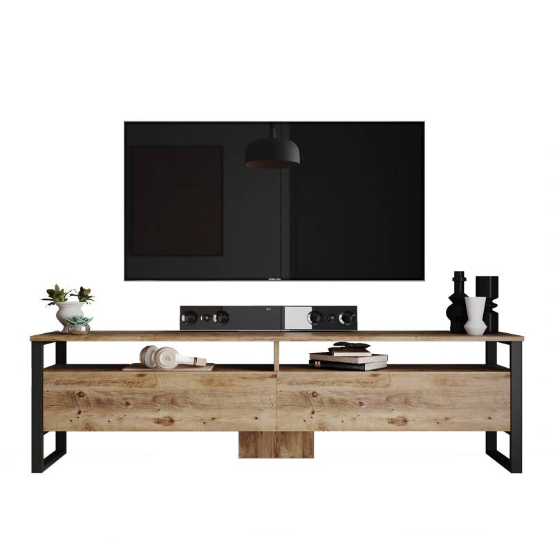 TV-bord 180x35,5cm i Atlantic Pine melamin og plast ben