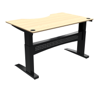 ConSet 501-11 hæve-sænkebord med bue 160x100cm ahorn med sort stel
