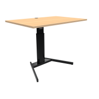 ConSet 501-19 hæve-sænke bord 120x80cm bøg med sort stel