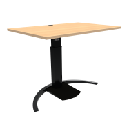 ConSet Design hæve-sænke bord 120x80cm bøg med sort stel