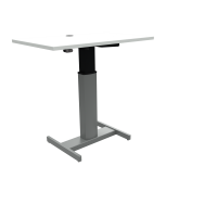 ConSet 501-19 hæve-sænkebord 100x60cm hvid med sølv stel