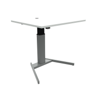 ConSet 501-19 hæve-sænke bord 100x80cm hvid med sølv stel