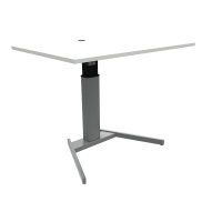 ConSet 501-19 hæve-sænke bord 120x80cm hvid med sølv stel