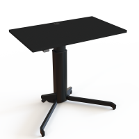 ConSet 501-19 hæve-sænkebord 100x60cm sort med sort stel på hjul