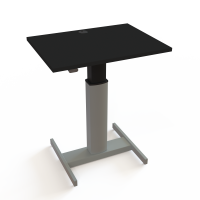 ConSet 501-19 hæve-sænkebord 80x60cm sort med sølv stel