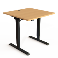 ConSet 501-20 hæve-sænke bord 80x80cm bøg med sort stel