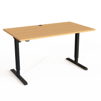 ConSet 501-20 hæve-sænke bord 140x80cm bøg med sort stel