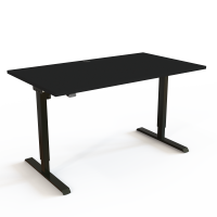 ConSet 501-20 h&aelig;ve-s&aelig;nke bord 140x80cm sort med sort stel