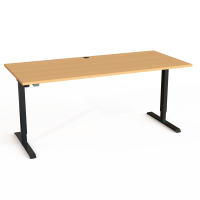 ConSet 501-20 hæve-sænke bord 180x80cm bøg med sort stel