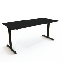 ConSet 501-20 h&aelig;ve-s&aelig;nke bord 180x80cm sort med sort stel