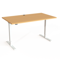 ConSet 501-20 hæve-sænke bord 140x80cm bøg med hvidt stel