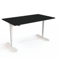 ConSet 501-20 h&aelig;ve-s&aelig;nke bord 140x80cm sort med hvidt stel