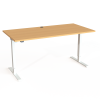 ConSet 501-20 hæve-sænke bord 160x80cm bøg med hvidt stel