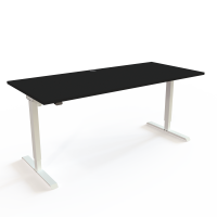 ConSet 501-20 h&aelig;ve-s&aelig;nke bord 180x80cm sort med hvidt stel