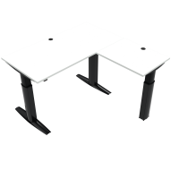 ConSet 501-23 hæve-sænke bord 160x160cm hvid med sort stel