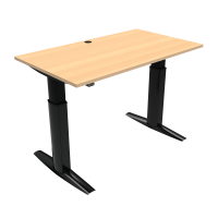 ConSet 501-23 hæve-sænke bord 140x80cm bøg med sort stel
