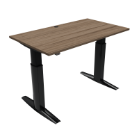 ConSet 501-23 hæve-sænke bord 140x80cm valnød med sort stel