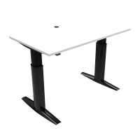 ConSet 501-23 hæve-sænke bord 140x80cm hvid med sort stel