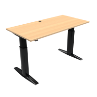 ConSet 501-23 hæve-sænke bord 160x80cm bøg med sort stel