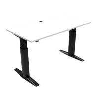 ConSet 501-23 hæve-sænke bord 160x80cm hvid med sort stel