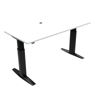 ConSet 501-23 hæve-sænke bord 180x80cm hvid med sort stel