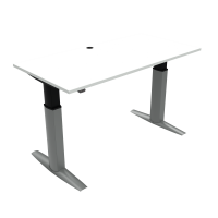 ConSet 501-23 hæve-sænke bord 160x80cm hvid med sølv stel