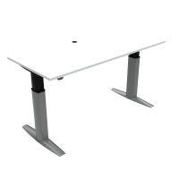 ConSet 501-23 hæve-sænke bord 180x80cm hvid med sølv stel