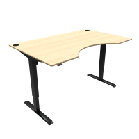 ConSet 501-33 hæve-sænke bord med bue 160x100cm ahorn med sort stel