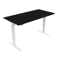 ConSet hæve-sænkebord 160x80cm sort bordplade på hvidt stel
