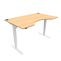ConSet 501-33 hæve-sænke bord med bue 160x100cm bøg med hvidt stel