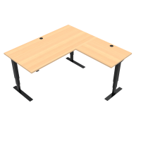 ConSet 501-37 hæve-sænke bord 160x160cm bøg med sort stel