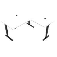 ConSet 501-37 hæve-sænke bord 160x160cm hvid med sort stel