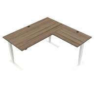 ConSet 501-37 hæve-sænke bord 160x160cm valnød med hvidt stel