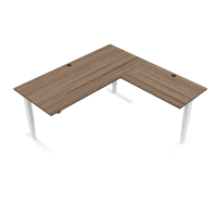 ConSet 501-37 hæve-sænke bord 180x180cm valnød med hvidt stel