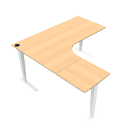 ConSet 501-37 hæve-sænkebord 180x180cm bøg med hvidt stel