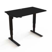 ConSet 501-37 hæve-sænke bord 100x60cm sort med sort stel