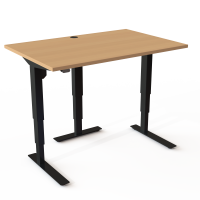 ConSet 501-37 hæve-sænke bord 120x80cm bøg med sort stel
