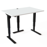 ConSet 501-37 hæve-sænke bord 120x80cm hvid med sort stel