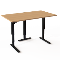 ConSet 501-37 hæve-sænke bord 140x80cm bøg med sort stel