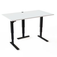 ConSet 501-37 hæve-sænke bord 140x80cm hvid med sort stel