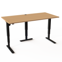 ConSet 501-37 hæve-sænke bord 160x80cm bøg med sort stel