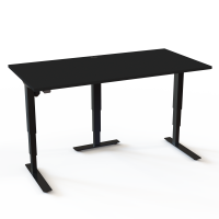 ConSet 501-37 hæve-sænke bord 160x80cm sort med sort stel