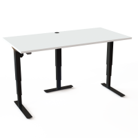 ConSet 501-37 hæve-sænke bord 160x80cm hvid med sort stel